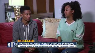 Teen stopped while trying to shovel driveways