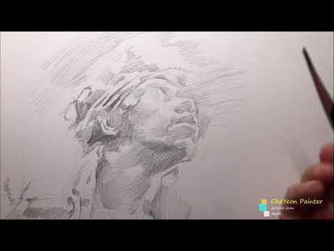Portrait <strong>Drawing</strong> demonstration | Real-<strong>Time</strong> | ASMR | 인물 소묘, 사각사각 소리 나는 연필 드로잉