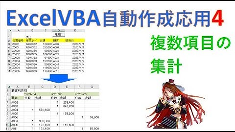 ExcelVBA自動作成 複数項目の集計