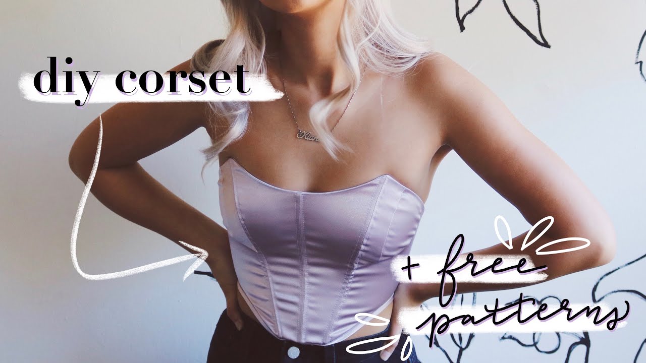 How to Sew Your Own Corset + FREE PATTERNS INCLUDED // DIY Trendy Corset  Top Tutorial 