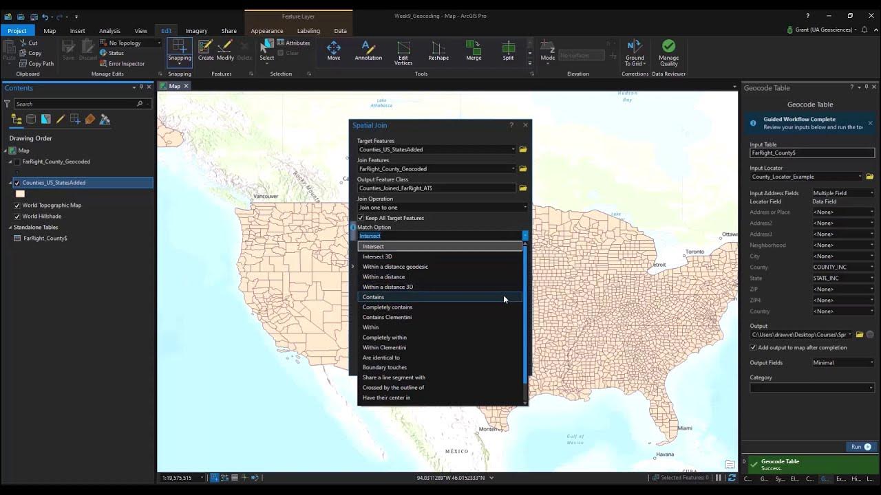 ArcGIS Pro Geocoding Examples - County & Address - YouTube