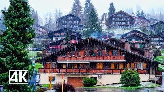 Switzerland  beautiful rainy day walk in Ormont Dessus