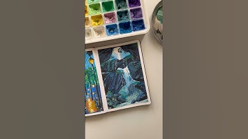 Gouache painting #art #gouachepalette #paintingtechniques #gouache #gouachepainting