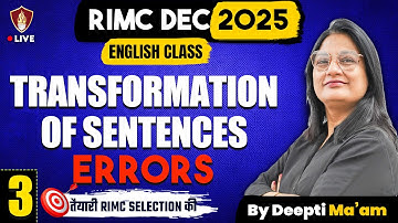 RIMC Coaching Class | Transformation of Sentences | Errors | English Grammar