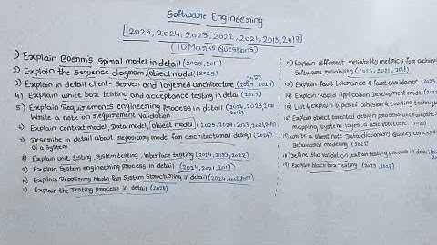 Software engineering important questions for 10 Marks | BCA Expert | SE
