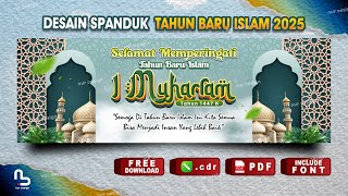 Desain Spanduk Tahun Baru Islam 1 Muharram 1447 H 2025 M (Free CDR) - #nurdesigns