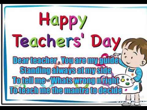 Teachers Day Poems In English For Kids