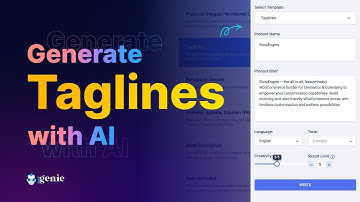 GetGenie AI Template : The Perfect Product Tagline Generator