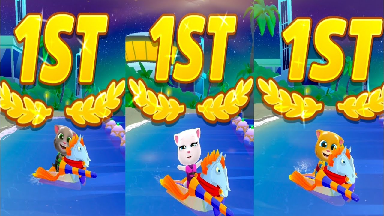 Talking Tom Jetski 2 - Tom Vs Angela Vs Ginger 🛥️🚤🐈 Gameplay