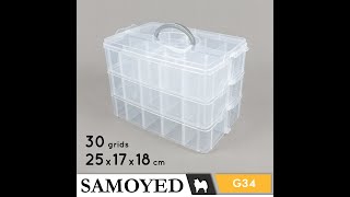 Tempat / Kotak Penyimpanan Serba Guna Sekat / Grids / Storage / Container / Organizer Box Samoyed STBX-G34