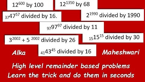 Finding remainders S 3|Number system remainder based aptitude questions for CAT
