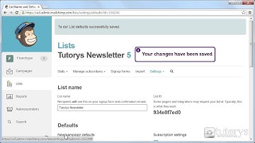 How to edit and configure a list with MailChimp ?