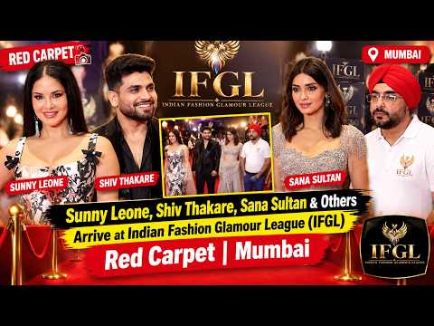 Sunny Leone, Shiv Thakare, Sana Sultan & Others Arrive at Indian Fashion Glamour League Red Carpet
