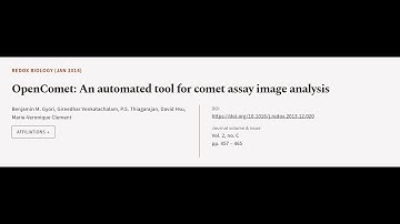 OpenComet: An automated tool for comet assay image analysis | RTCL.TV