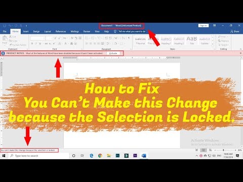 FIX - You Can't Make this Change because the Selection is Locked || Unlicensed Product Office 2019