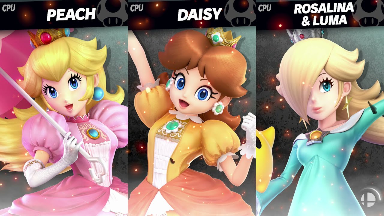 Super Smash Bros. Ultimate - Peach vs Daisy vs Rosalina