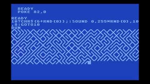 Random Maze with sound in Atari BASIC one-liner