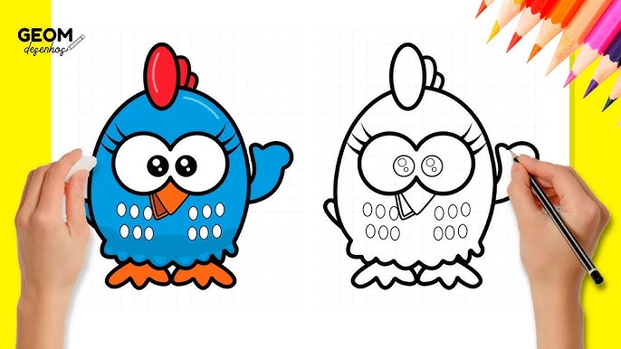 COMO DESENHAR A GALINHA PINTADINHA /// HOW TO DRAW PAINTED CHICKEN 