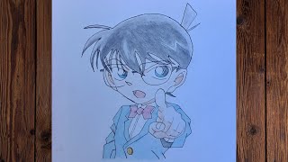 رسم المحقق كونان بالخطوات|  how to draw detective conan from  case closed