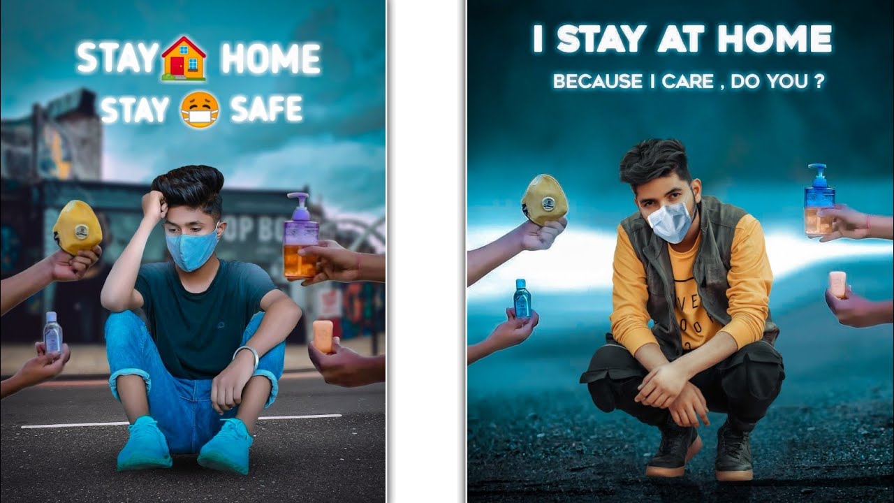 Stay Home 🏠 Stay Safe || Lockdown Photo Editing || lockdown photo editing 2021 | Virus Photo Editing