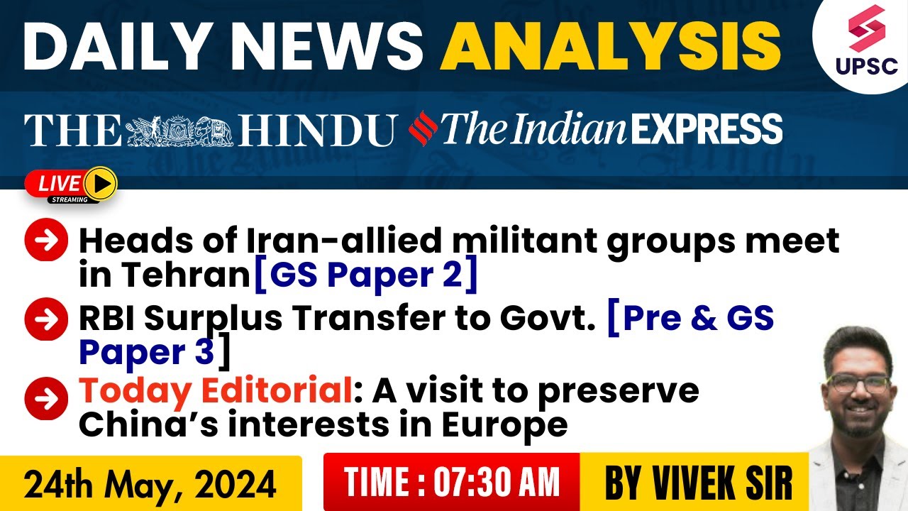 24th May 2024 | Daily Newspaper Analysis | The Hindu & Indian Express ...