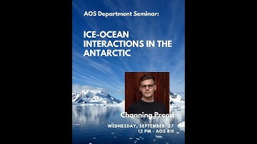 AOS Department Seminar - 9/27/2023 - Channing Prend - University of Washington