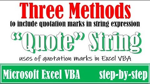 How to include quotation marks in string expressions in VBA