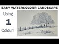 Watercolour Beginners // Simple Winter Landscape Tutorial // Winter Tree