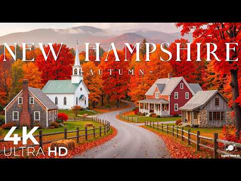Autumn in New Hampshire 4K 🍁 White Mountains, Scenic Byways, Golden Forests glowing in Fall Light