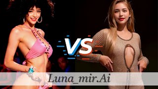 [4K60] SlowMotion 1 vs 2 Runway catwalk fashion fashionweek bikini model recommend popular