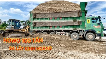 Xe tải Howo 100 tấn cát sa lầy xe ủi cứu hộ | Công nông chở cát cực mạnh