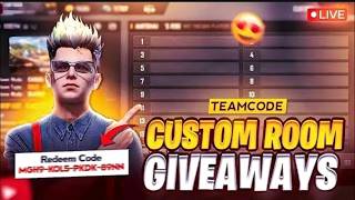 FREE FIRE LIVE 🔴GIVEAWAY FREE FIRE CUSTOM GIVEAWAY TEAM CODE GIVEAWAY ID CHECK OUT 💎FF #garena FF