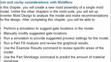 Autodesk Inventor Tooling Tutorial - Core Cavity Considerations with Moldflow Intro.wmv