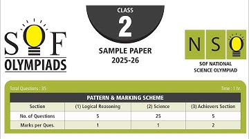 NSO Science Olympiad Class 2 Sample Paper 2025-26