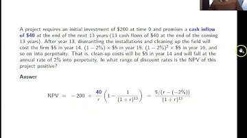 NPV and IRR -- Part 02b -- Irregular cash flows