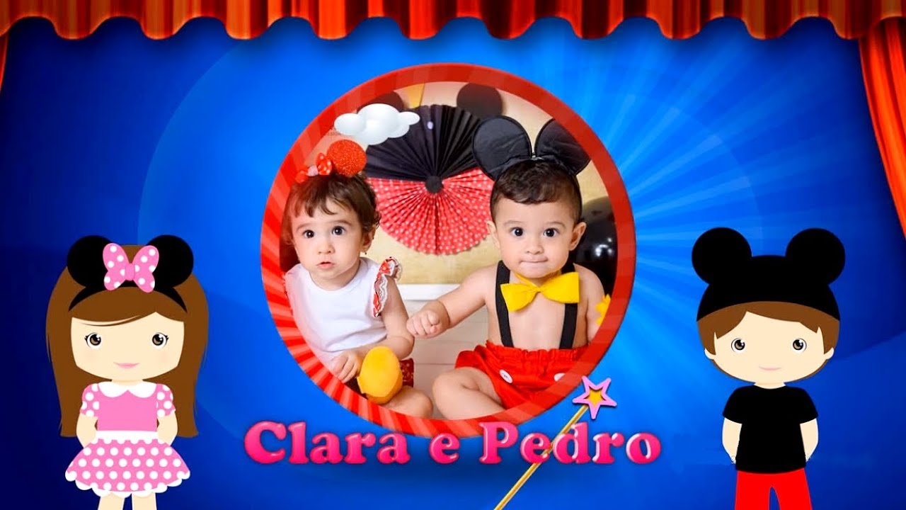 Retrospectiva narrada - Mickey e Minie - Gêmeos Clara e Pedro - YouTube