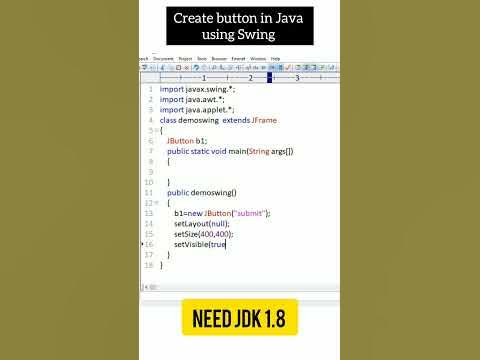Create button in java using swing #java #frontenddeveloper #fullstack # ...
