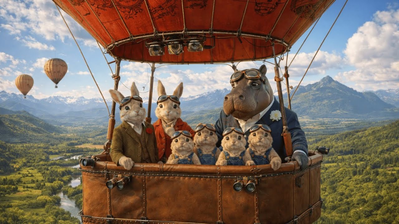 Watch This Dreamy Bunny Family Go on a Whimsical Journey | AI Video Art Surreal 4K