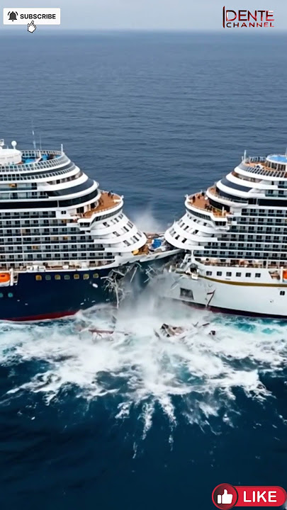 Shocking Moment: Two Luxury Cruise Ships Collide in the Open Ocean #shorts #short