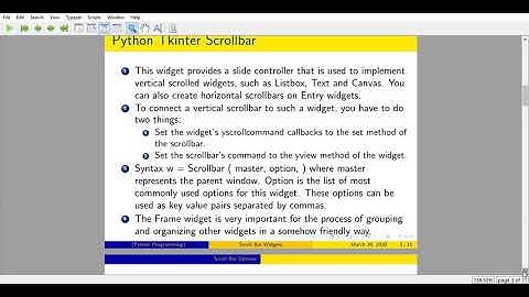 Scroll Bar Widget- Python Tkinter GUI Programming