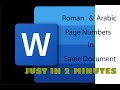 How to Insert Roman, Arabic, & English Page Numbers in Same Word Document | Teach Me Friend - TMF