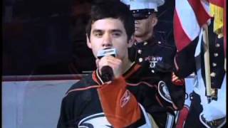 David Archuleta national anthem at Honda Center, April 22, Game 5 Ducks-Predators