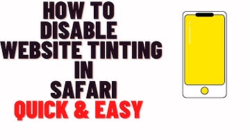 How to Disable Website Tinting in Safari,How to Turn Off Website Tinting in Safari