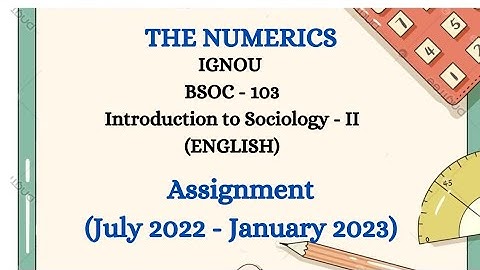 BSOC 103 Solved Assignment 2022-23 English Medium | BSOC 103 Solved Assignment 2022-23 Pdf