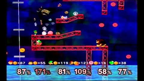 Super Smash Bros Melee Debug Menu Fun - 6-Players CPU Lvl 9 (2)