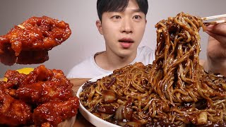 이사 했으니까 짜장면 갑니다 ! ! ! ! 처갓집 매운양념치킨까지🔥🔥 ASMR BLACK BEAN NOODLES SPICY CHICKEN 먹방