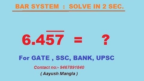 Maths Bar system - Maths Shortcut and Tricks