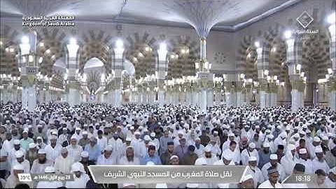 صلاة المغرب للشيخ د. #عبدالباري_الثبيتي 28 ربيع الأول 1446هـ خواتيم سورة مريم 83-98 #المسجد_النبوي 