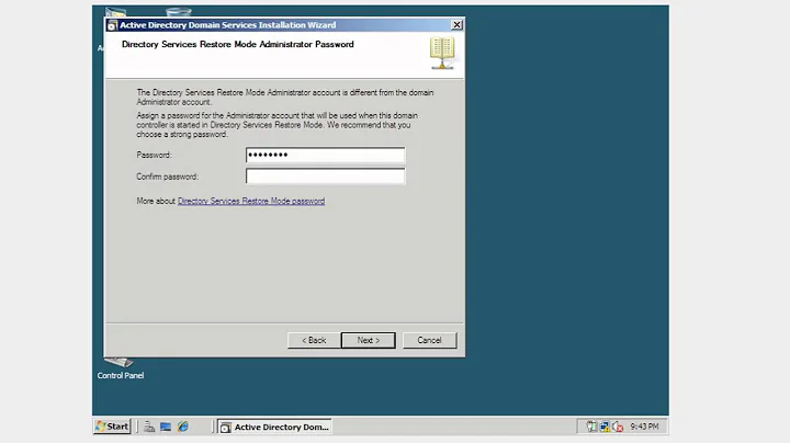 Active Directory Domain Service installation(ADDS PROMOTION) window server 2008
