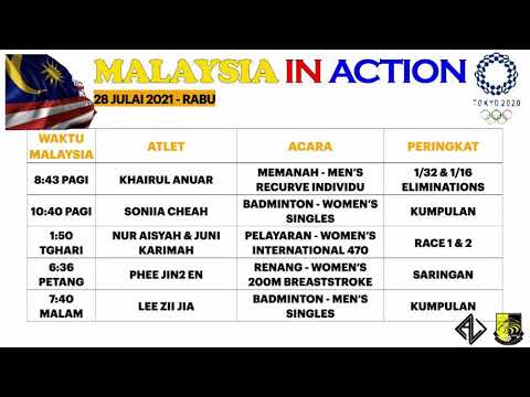 Olimpik malaysia 2020 jadual tokyo Jadual siaran